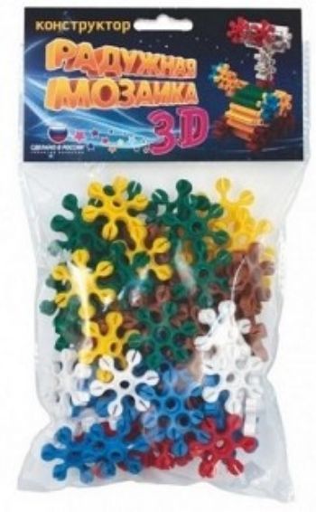 Конструктор Радужная мозаика 3D Конструктор Радужная мозаика 3DГоловоломки и конструкторы<br>Радужная мозаика - это увлекательный конструктор для детей. Новая форма мозаики с возможностью сборки объемных фигур, собирается со всех сторон под разным углом, яркие цвета. Игра развивает мелкую моторику, творческое воображение, память и фантазию, лог...<br><br>Год: 2017<br>Высота: 220<br>Ширина: 130<br>Толщина: 40