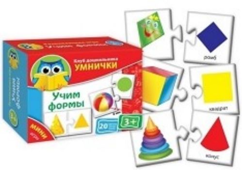 Настольная игра Учим формы Настольная игра Учим формыНастольные игры<br>Обучающая игра Учим формы содержит соединяющиеся пазловыми замками карточки на тему, которую ребенок должен освоить в определенном возрасте. Малышу необходимо, используя логику, подобрать одну к другой. Рисунки яркие и понятные.Карточки выполнены из мяг...<br><br>Год: 2015<br>Высота: 130<br>Ширина: 100<br>Толщина: 55