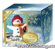 Подарочный набор "Tipson" Снеговик. Черный чай Ceylon №1 с 3D-открыткой-магнитом и салфеткой для дома (50 г) — интернет-магазин УчМаг