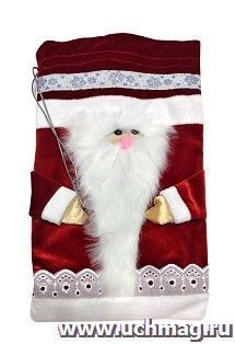 Рюкзак для подарков "Дед Мороз" (красный): размер 22х39 см — интернет-магазин УчМаг