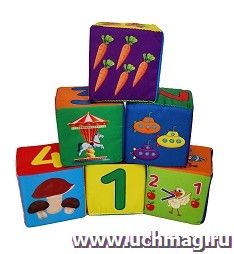 Набор кубиков "Цифры, знаки, счёт": 6 кубиков (7х7х7 см)