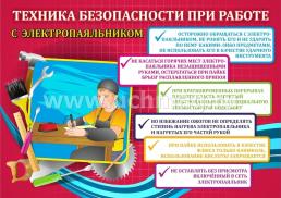 Комплект плакатов "Техника безопасности на уроках труда"  (мальчики): 4 плаката (Формат А3) — интернет-магазин УчМаг