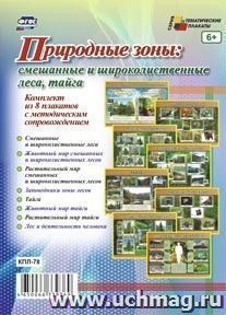 Комплект плакатов "Природные зоны: смешанные и широколиственные леса, тайга": 8 плакатов формата А3 с методическим сопровождением — интернет-магазин УчМаг