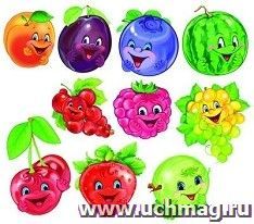 Комплект украшений на скотче "Веселые ягоды и фрукты", 10 шт. — интернет-магазин УчМаг