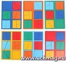 Развивающая игра "Сложи квадрат", 1 уровень — интернет-магазин УчМаг