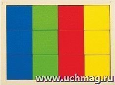 Набор цветных деревянных кубиков, 4 цвета, 12 шт. — интернет-магазин УчМаг
