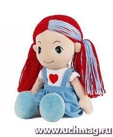 Игрушка мягкая "Кукла Стильняшка" с голубой прядью, 40 см — интернет-магазин УчМаг