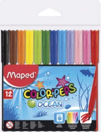 

Фломастеры "Maped", смываемые, 12 цв.