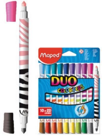 Фломастеры двусторонние Maped, 20 цв.