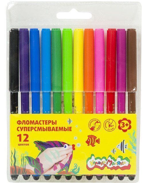 

Фломастеры суперсмываемые "Каляка-Маляка", 12 цв.