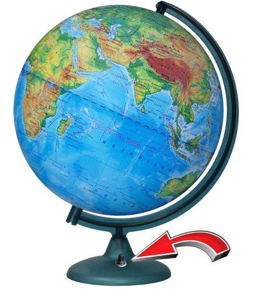 

Глобус физический, с подсветкой от батарейки, 320 мм