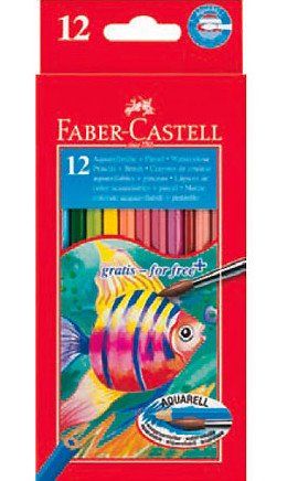 

Карандаши акварельные Faber-Castell, 12 цв., с кистью