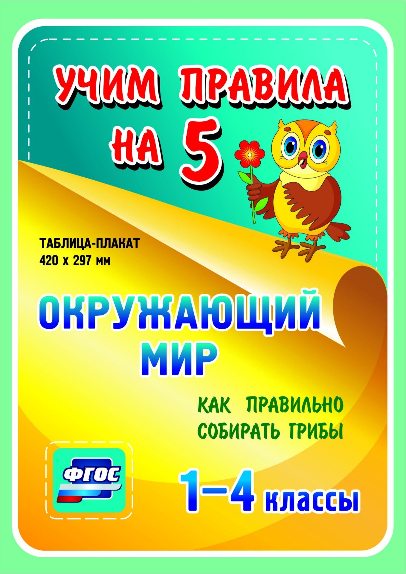 

Окружающий мир. Как правильно собирать грибы. 1-4 классы: Таблица-плакат 420х297
