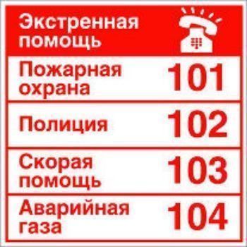 

Наклейка "Телефоны экстренной помощи"