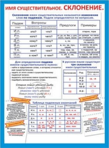 

Карточка-шпаргалка "Имя существительное. Склонение"