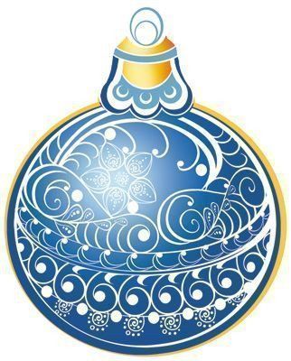 

Шарик новогодний, синий