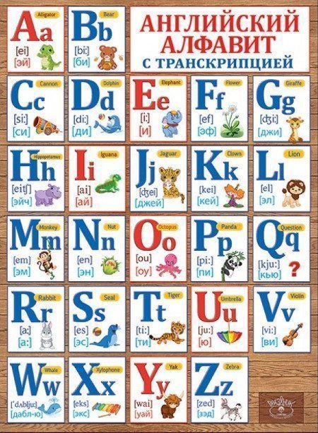 

Плакат "Английский алфавит с транскрипцией"