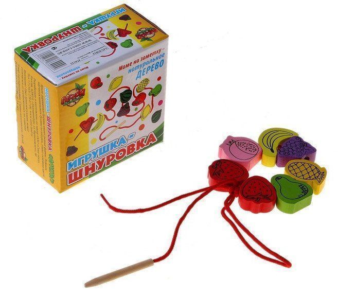 Игрушка-шнуровка Фрукты, 24 детали