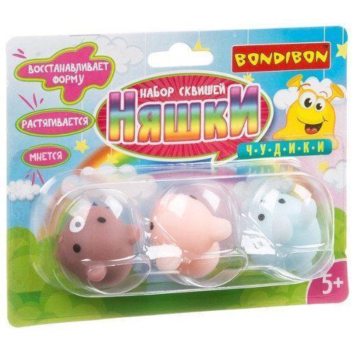 

Набор сквишей Bondibon "Няшки. Мишка, заяц, хрюшка"
