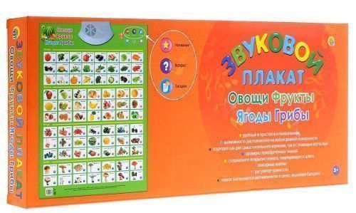 

Плакат звуковой "Фрукты, овощи, ягоды, грибы"