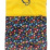 Мешок для сменной обуви со стропой и карманом на молнии (желтый с принтом "Медузы"): размер 35х45 см — интернет-магазин УчМаг