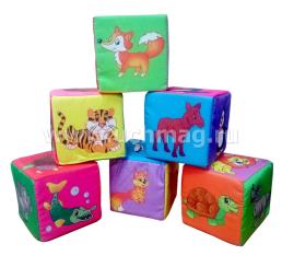 Набор кубиков "Мамы и малыши": 6 кубиков (7х7х7 см) — интернет-магазин УчМаг