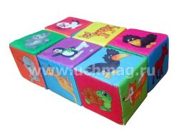 Набор кубиков "Мамы и малыши": 6 кубиков (7х7х7 см) — интернет-магазин УчМаг
