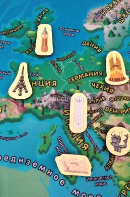 Учим материки: Европа - игровая обучающая фетр-карта — интернет-магазин УчМаг