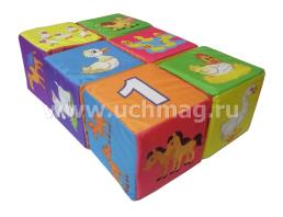 Набор кубиков "Домашние животные и счет": 6 кубиков (7х7х7 см) — интернет-магазин УчМаг