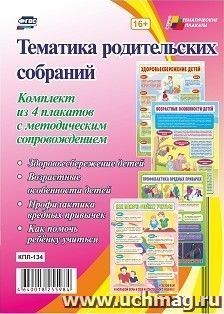 Комплект плакатов "Тематика родительских собраний": 4 плаката формата А3 с методическим сопровождением