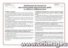 Плакат "Инструкция по охране труда и ТБ при выполнении практических работ в кабинете информатики": Формат А3