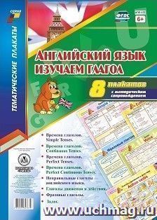 Комплект плакатов " Английский язык. Изучаем глагол". 8 плакатов