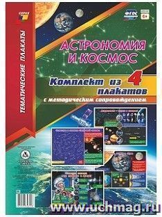 Комплект плакатов  "Астрономия и космос": 4 плаката (Формат А3) с методическим сопровождением