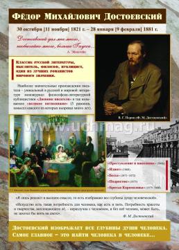 Комплект плакатов "Литература в школе. Творчество Ф. М. Достоевского": 12 плакатов (Формат А3) с методическим сопровождением — интернет-магазин УчМаг