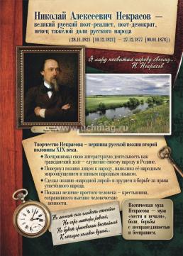 Комплект плакатов "Литература в школе. Творчество Н. А. Некрасова": 12 плакатов (Формат А3) с методическими рекомендациями — интернет-магазин УчМаг