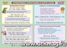 Учебный плакат. Проверяемые орфограммы в корне слова: Формат А2