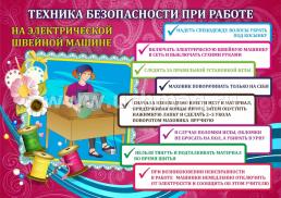 Комплект плакатов "Правила безопасности на уроках технологии"  (девочки): 4 плаката Формат А3 — интернет-магазин УчМаг