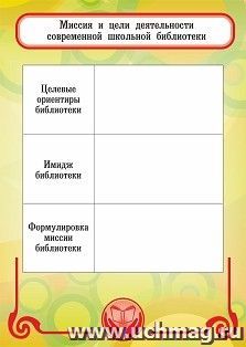 Плакат "Миссия и цели деятельности современной школьной библиотеки": Формат А4 — интернет-магазин УчМаг