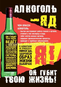 Комплект плакатов "Профилактика алкоголизма": 4 плаката формата А3 с методическим сопровождением — интернет-магазин УчМаг