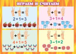 Комплект плакатов  "Играем и считаем на пальцах": 4 плаката формата А3 с методическим сопровождением — интернет-магазин УчМаг