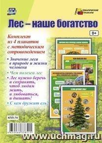 Комплект плакатов "Лес - наше богатство": 4 плаката формата А3 с методическим сопровождением