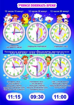 Комплект плакатов "Изучаем время": 4 плаката (Формат А3) — интернет-магазин УчМаг