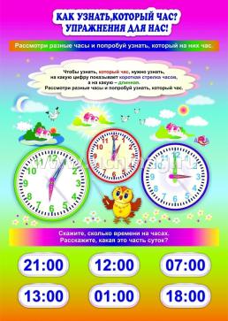 Комплект плакатов "Изучаем время": 4 плаката (Формат А3) — интернет-магазин УчМаг
