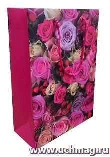 Пакет подарочный бумажный "Цветы - розы" — интернет-магазин УчМаг