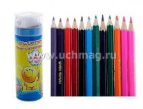 Цветные мини-карандаши в тубусе, 12 цв. — интернет-магазин УчМаг