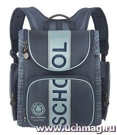 Рюкзак школьный "Grizzly", сине-серый — интернет-магазин УчМаг