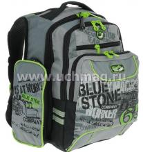 Рюкзак школьный "Grizzly", светло-серый — интернет-магазин УчМаг