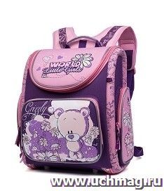 Рюкзак школьный "Grizzly", фиолетово-розовый — интернет-магазин УчМаг