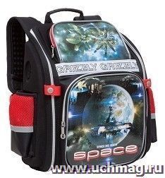 Рюкзак школьный для мальчика "Grizzly", черно-красный — интернет-магазин УчМаг