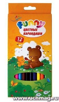 Цветные карандаши "Funny", 12 цв. — интернет-магазин УчМаг